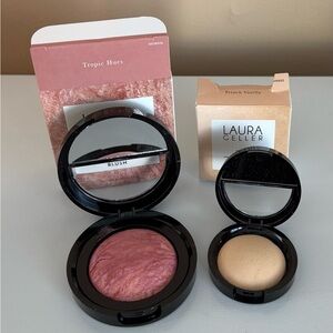 LAURA GELLER BAKED BLUSH-N-BRIGHTEN TROPIC HUES MARBLEIZED BLUSH & HIGHLIGHTER